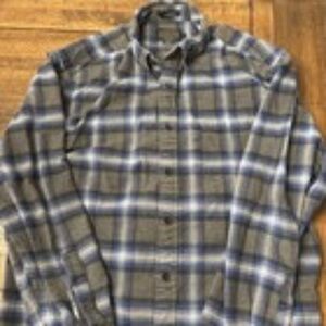 Pendleton Shirt Mens L Mason Flannel Blue Gray Plaids Button Down